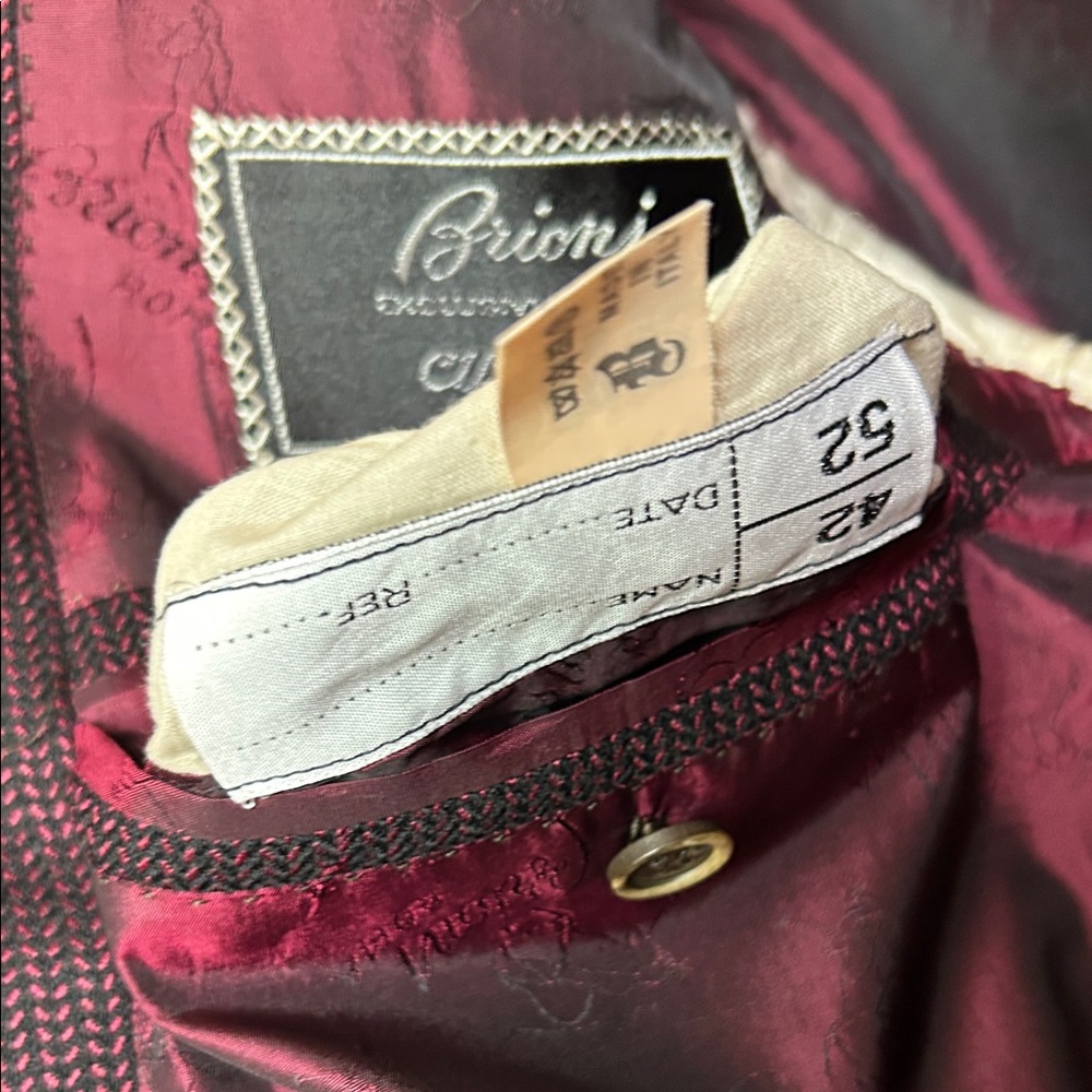 Brioni Men’s Rich Burgundy Sport Coat 75% Wool 25% Silk Made in Italy 🇮🇹 - Picture 11 of 12